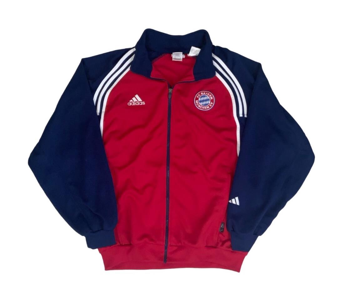 VTG ADIDAS FC BAYERN MUNICH RED BLUE FOOTBALL TRAINING TRACK JACKET 2XL