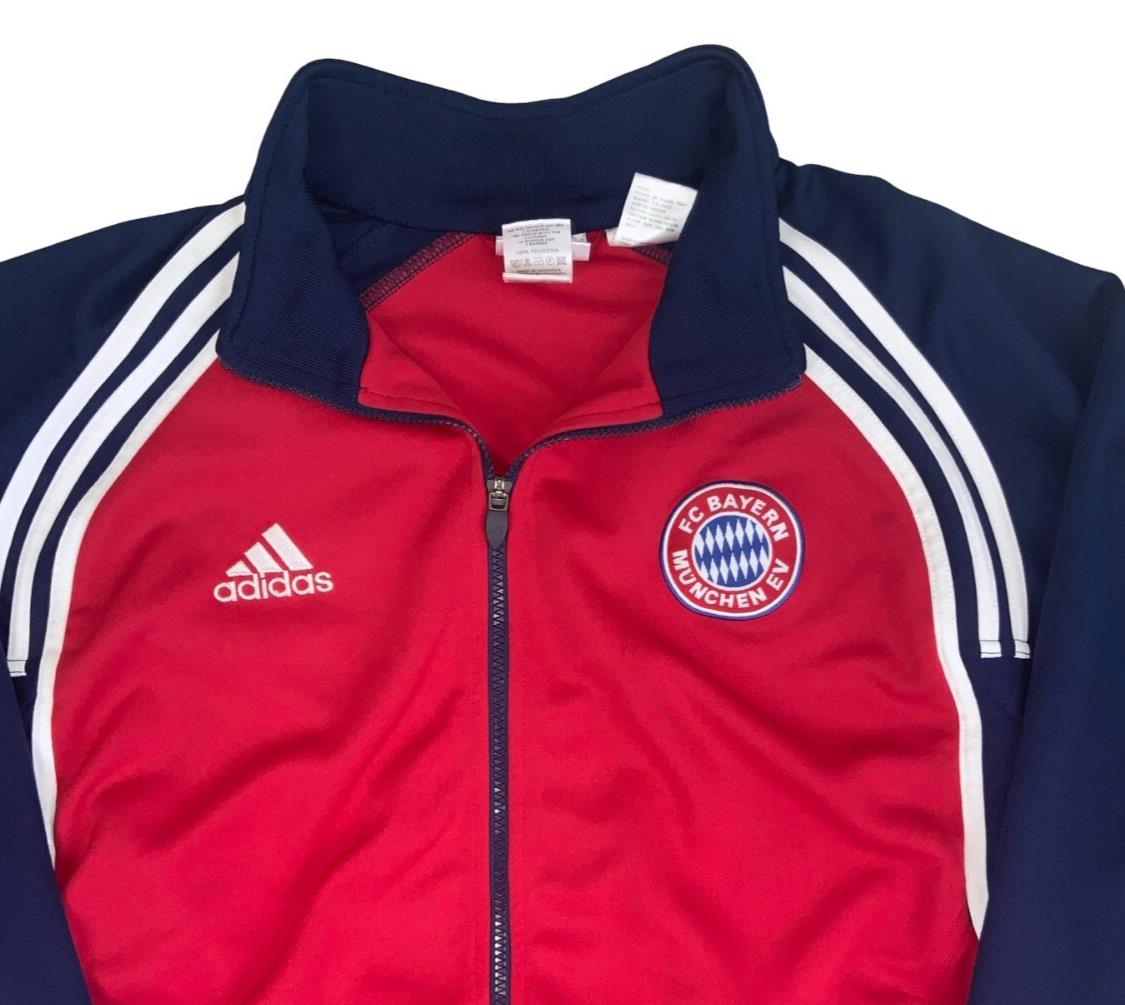 VTG ADIDAS FC BAYERN MUNICH RED BLUE FOOTBALL TRAINING TRACK JACKET 2XL