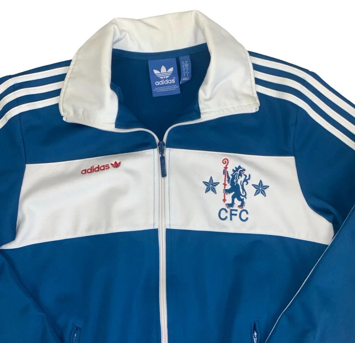 VTG 2009-10 ADIDAS ORIGINALS CHELSEA FC SUPERSTAR BLUE WHITE TRACK JACKET S
