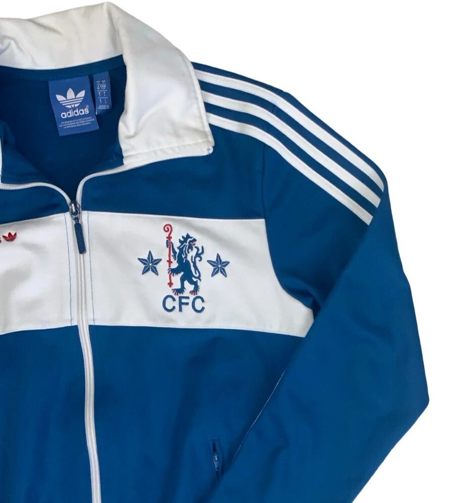 VTG 2009-10 ADIDAS ORIGINALS CHELSEA FC SUPERSTAR BLUE WHITE TRACK JACKET S