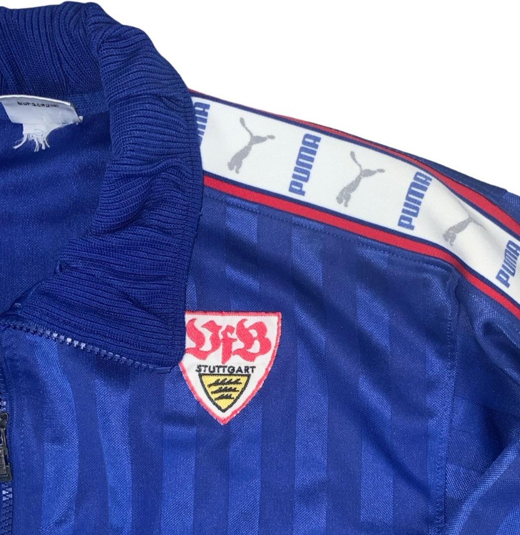 VTG 90S PUMA LOGO BLUE STRIPED HIPHOP STREETWEAR FOOTBALL TRACK JACKET L