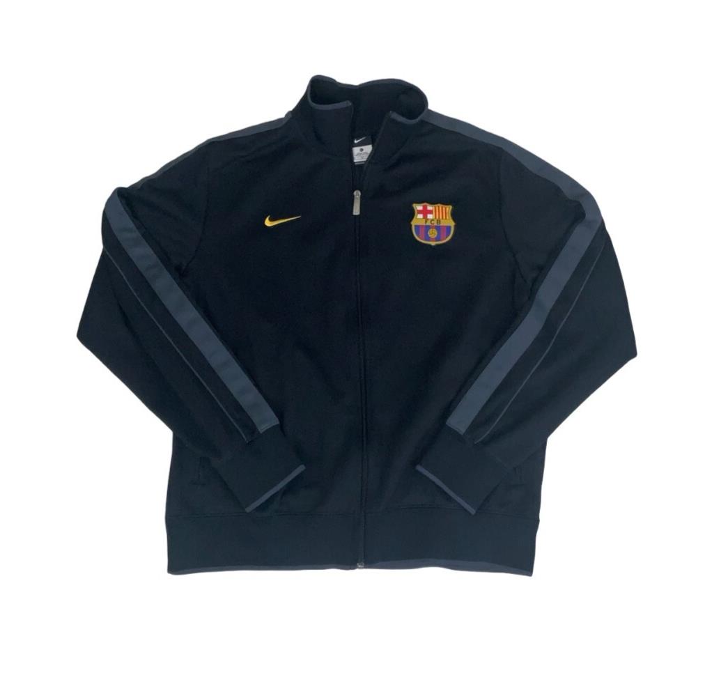VTG NIKE FC BARCELONA BLACK TRAINING TRACK JACKET X-LARGE