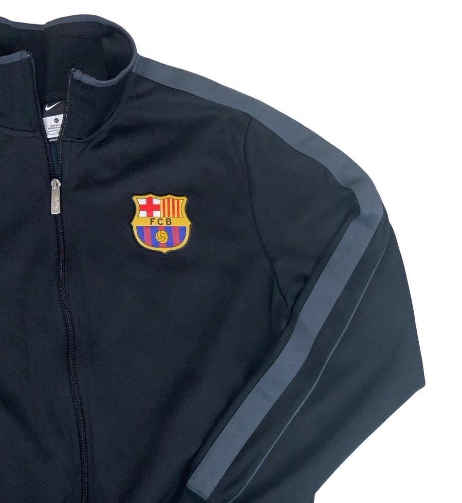 VTG NIKE FC BARCELONA BLACK TRAINING TRACK JACKET X-LARGE