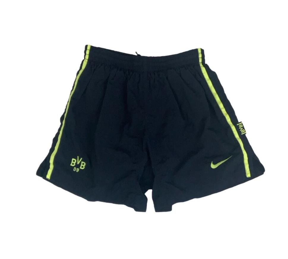 VTG 90S NIKE PREMIER BVB '09 BORUSSIA DORTMUND HOME FOOTBALL SHORTS XS