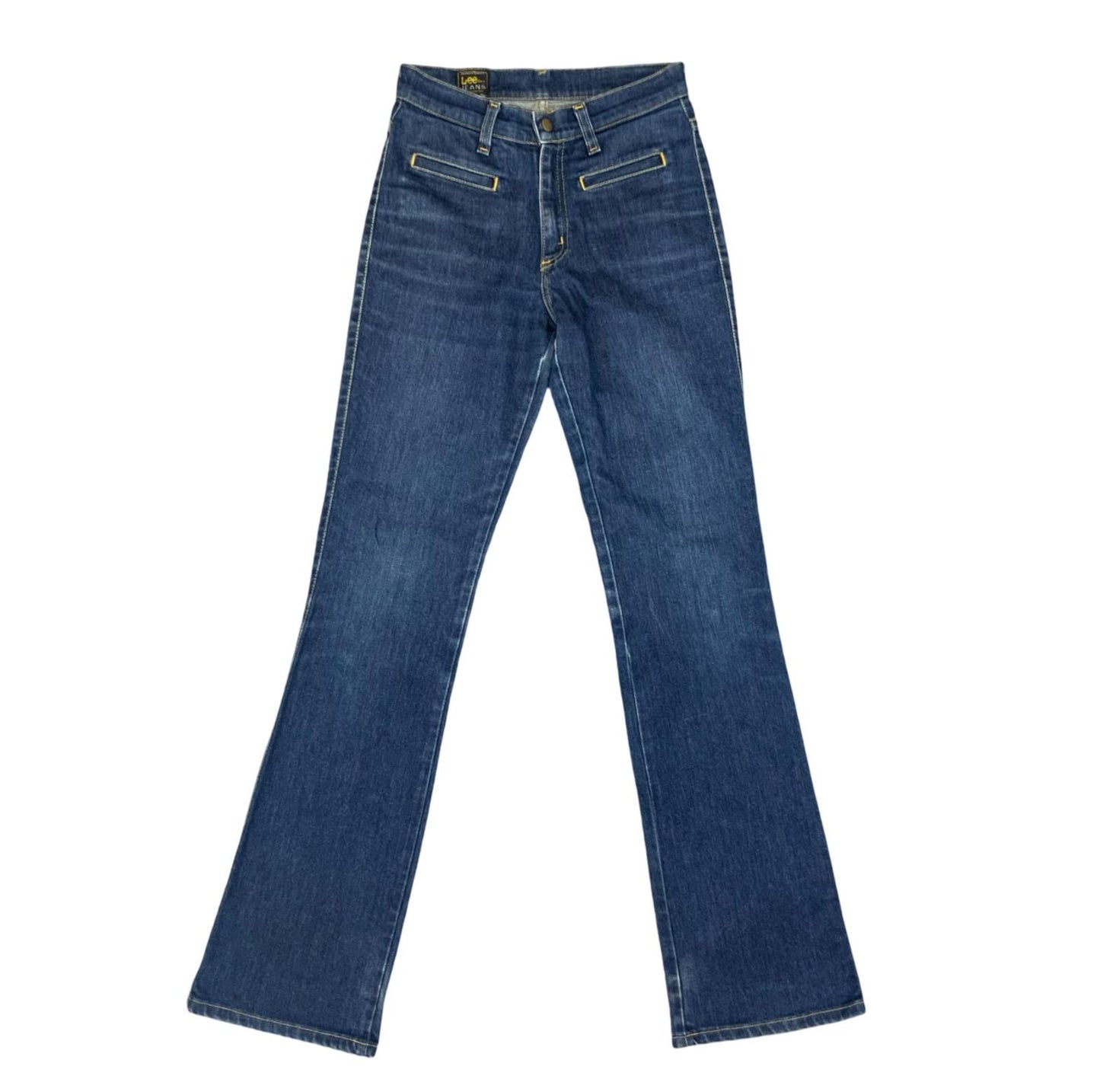 VTG 00s Y2K LEE MID DARK BLUE SLIM BOOTCUT HIGH WAISTED JEANS W26 L32