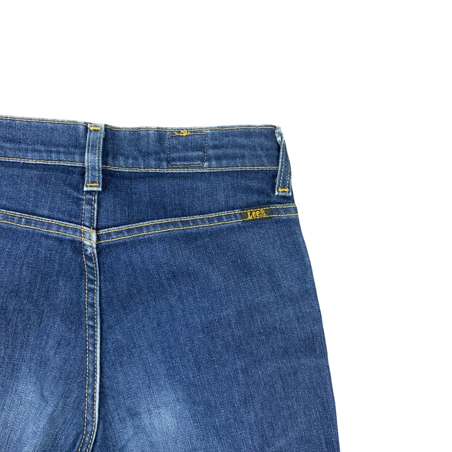 VTG 00s Y2K LEE MID DARK BLUE SLIM BOOTCUT HIGH WAISTED JEANS W26 L32