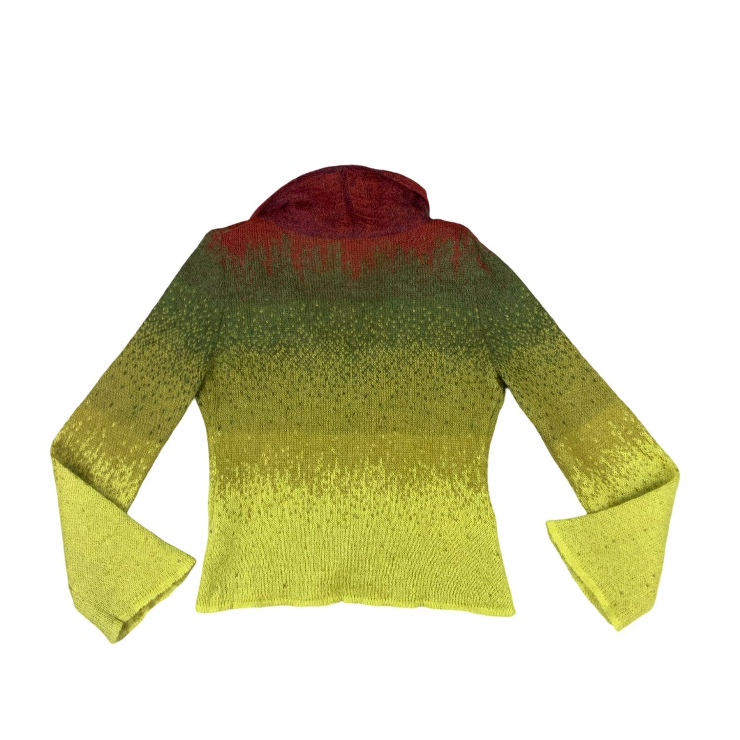 VTG 80s 90s ROBERTO CAVALLI GREEN RED MOHAIR KNIT CARDIGAN SIZE UK 10 12