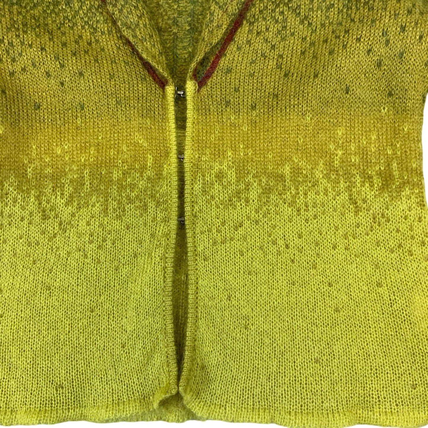 VTG 80s 90s ROBERTO CAVALLI GREEN RED MOHAIR KNIT CARDIGAN SIZE UK 10 12