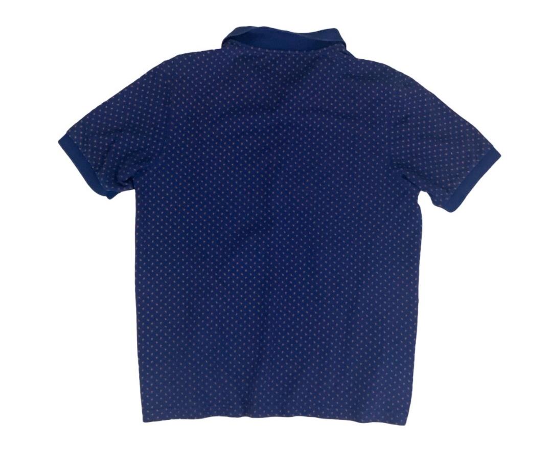 VTG FRED PERRY PAISLEY PRINT BLUE RED POLO NECK SHIRT LARGE