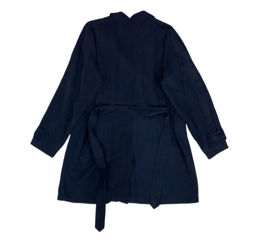 VTG 90S MARELLA DESIGNER BLUE ITALIAN ELEGANT TRENCH BLAZER PEA COAT L 16