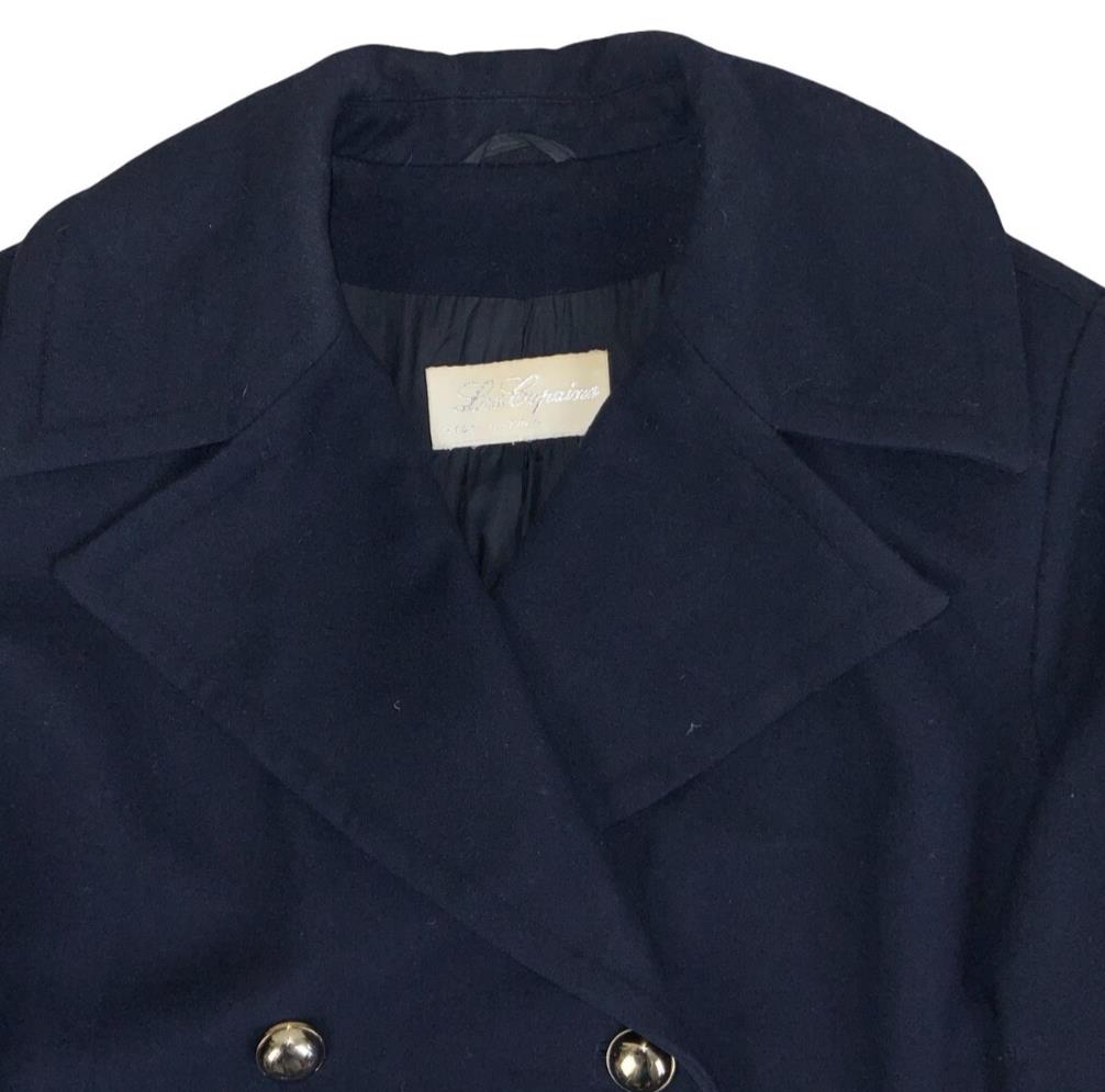 VTG 80S 90S LES COPAINS DOUBLE BREASTED ITALIAN WOOL BLAZER PEA COAT L 16
