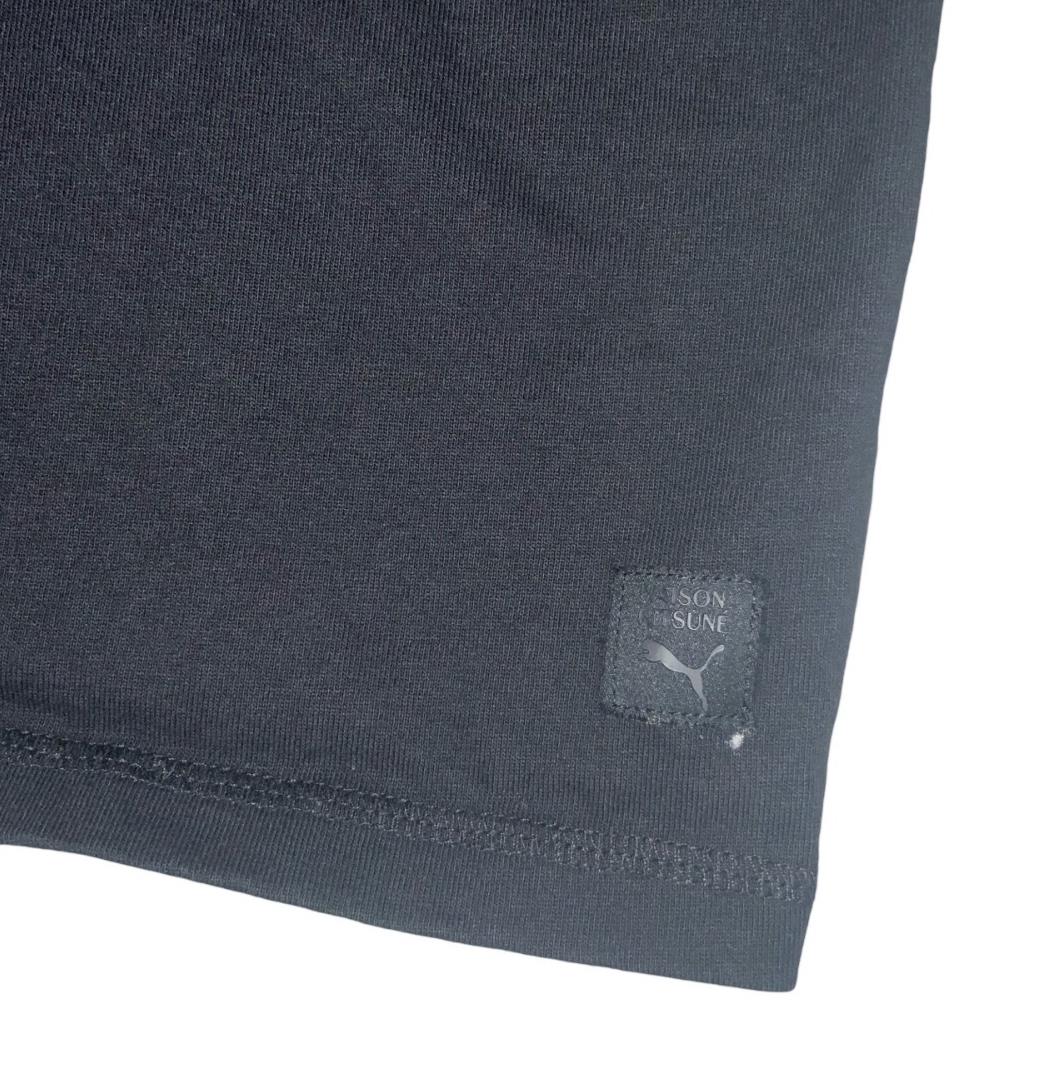VTG PUMA X MAISON KITSUNÉ BLACK EMBROIDERED SPORTS TEE MEDIUM