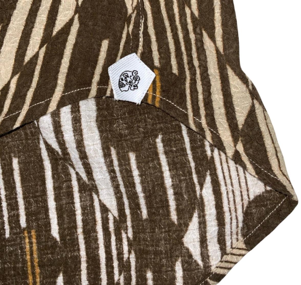 GABRIELE PASINI ITALIAN DESIGNER BROWN GEOMETRIC SHIRT M
