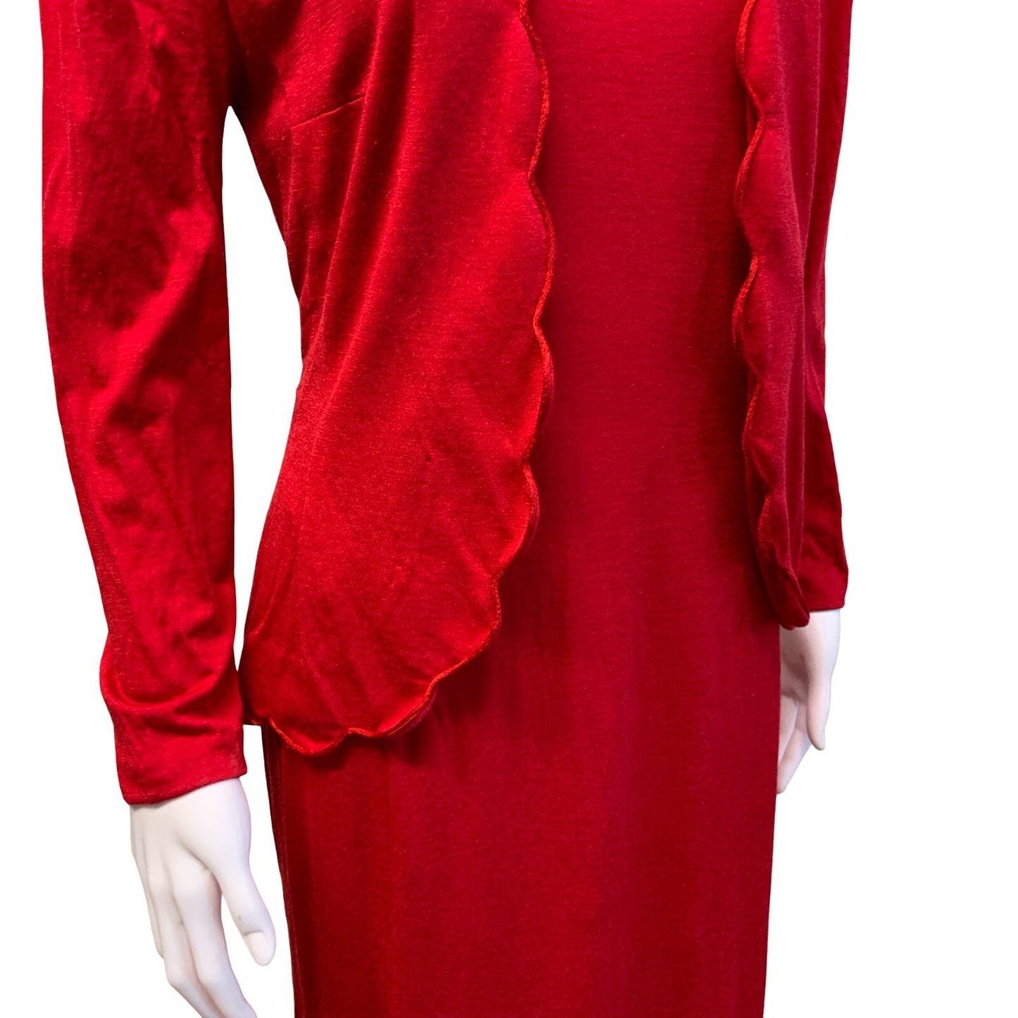 VTG 80S LUISA SPAGNOLI RED ITALIAN DESIGNER MIDI SHEATH DRESS UK 10 12