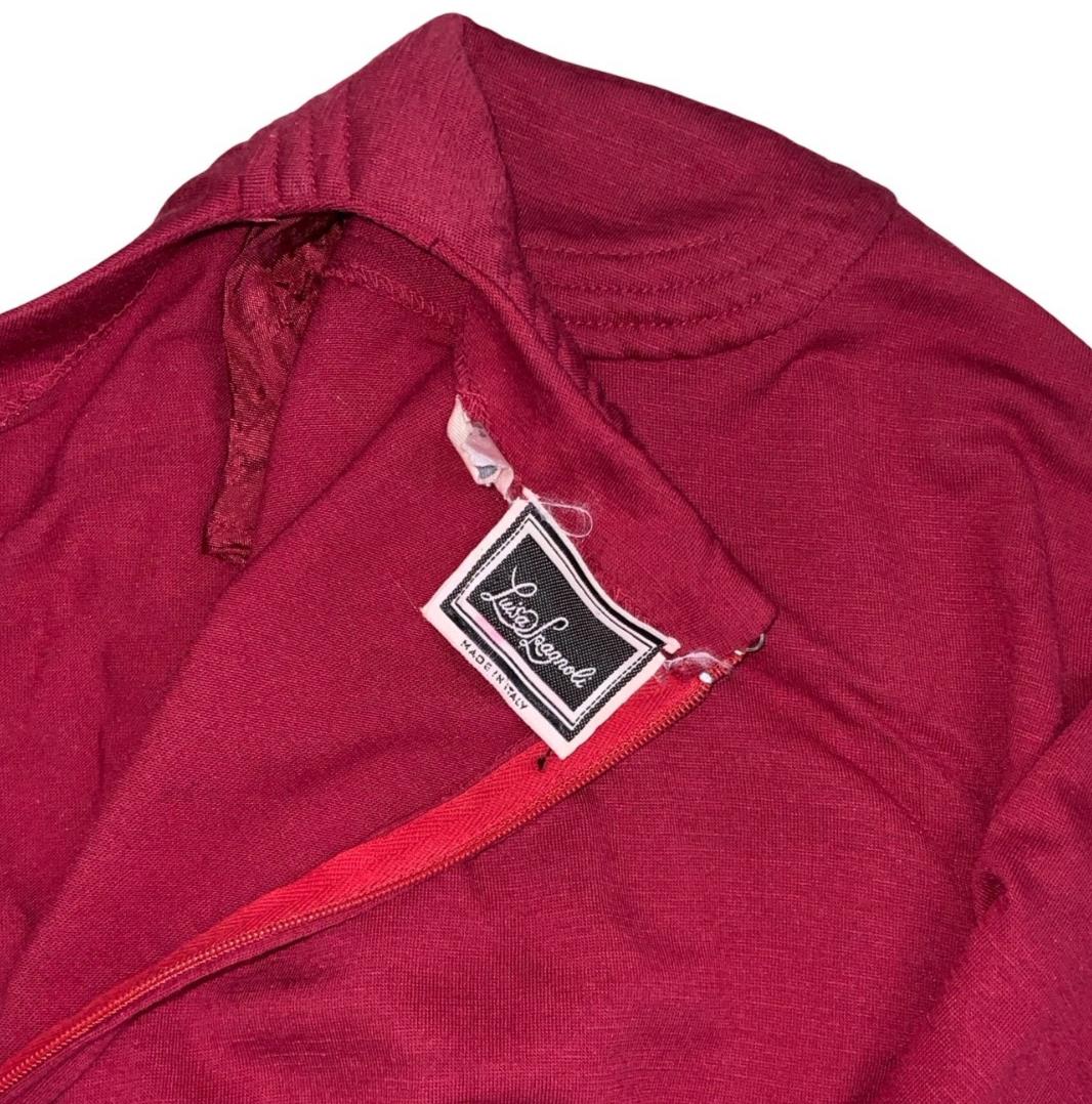VTG 80S LUISA SPAGNOLI RED DRAPE ITALIAN MIDI DESIGNER DRESS MEDIUM