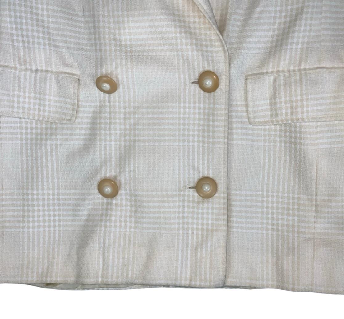 VTG MARELLA DESIGNER CREAM DOUBLE BREASTED ITALIAN TALL BLAZER JACKET UK 14