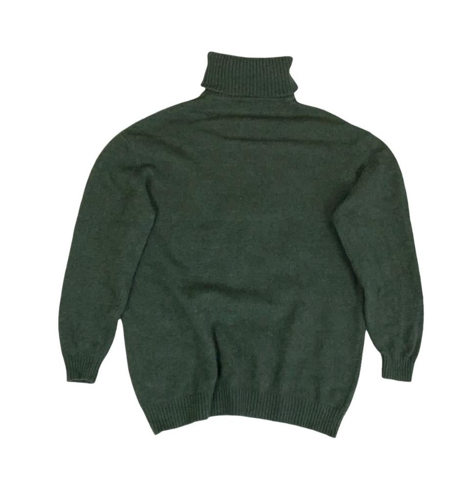 VTG MARELLA ITALIAN DESIGNER GREEN TURTLE NECK HUNTER GRAPHIC JUMPER UK 14 16