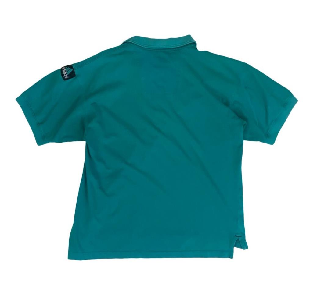 VTG 90S ADIDAS EQUIPMENT TEAL GREEN POLO NECK SHIRT LARGE