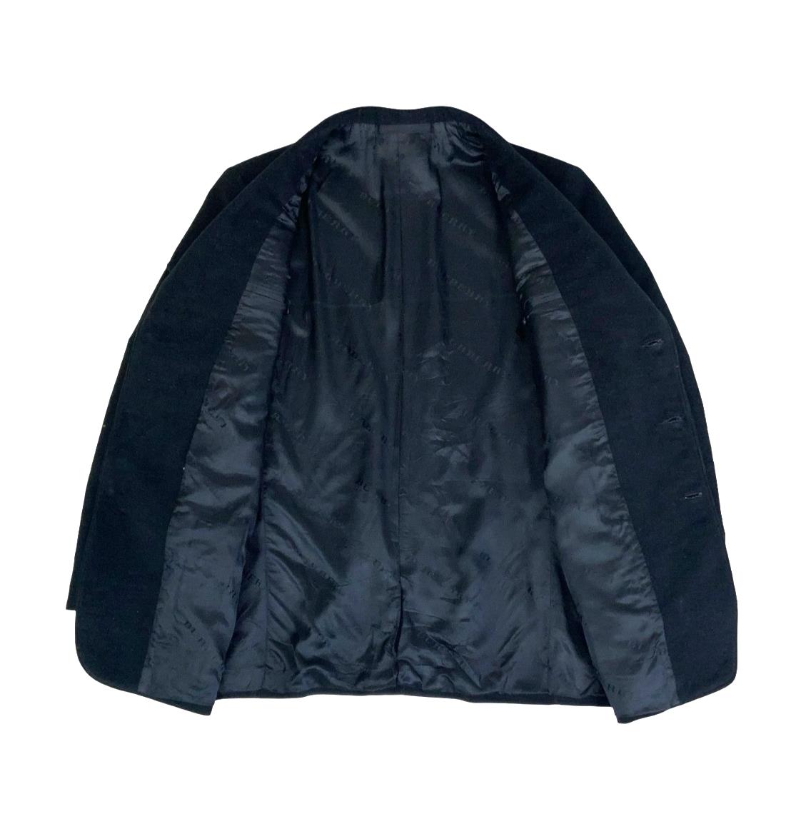 VTG MENS BURBERRY LONDON DESIGNER BLACK BLAZER COAT X-LARGE