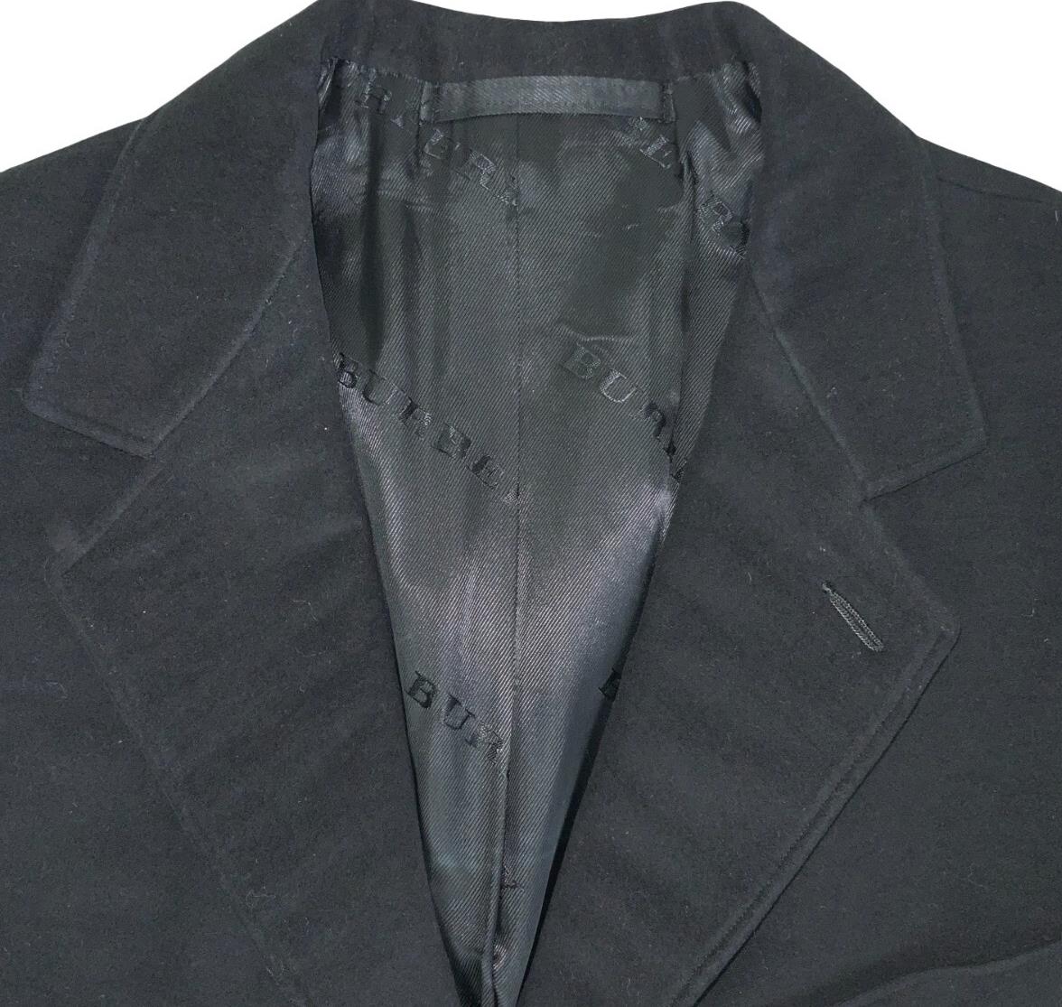 VTG MENS BURBERRY LONDON DESIGNER BLACK BLAZER COAT X-LARGE