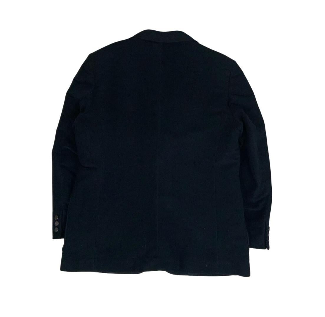 VTG MENS BURBERRY LONDON DESIGNER BLACK BLAZER COAT X-LARGE