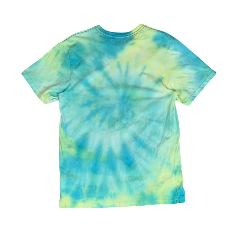 ADIDAS TIE DYE BLUE YELLOW GREEN GRAPHIC TEE SMALL