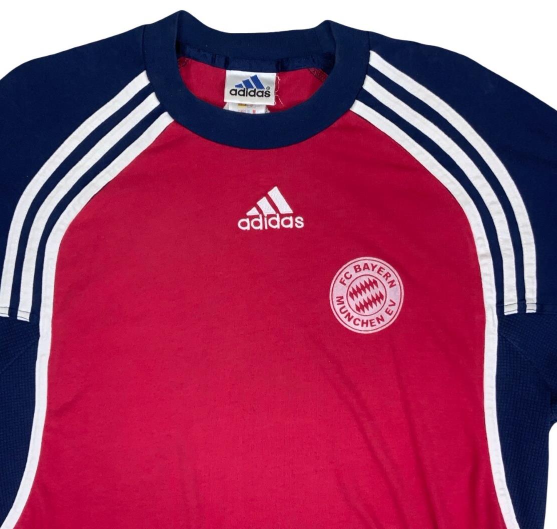 VTG RARE ADIDAS 90'S BAYERN MUNCHEN BLUE RED KELLMÜNZ FOOTBALL TEE LARGE