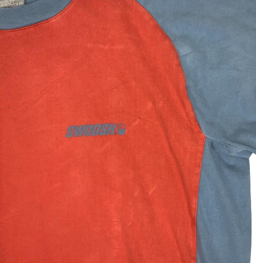 VTG 90s 00s NIKE ORANGE BLUE SPORTS TEE LARGE