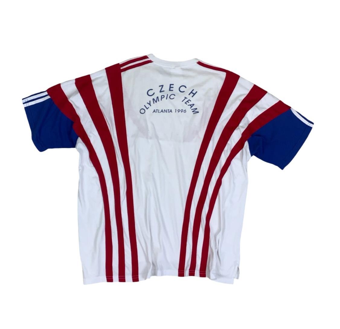 VTG RARE ADIDAS WHITE RED BLUE 1996 CZECH OLYMPIC TEAM ATLANTA SPORTS TEE XL