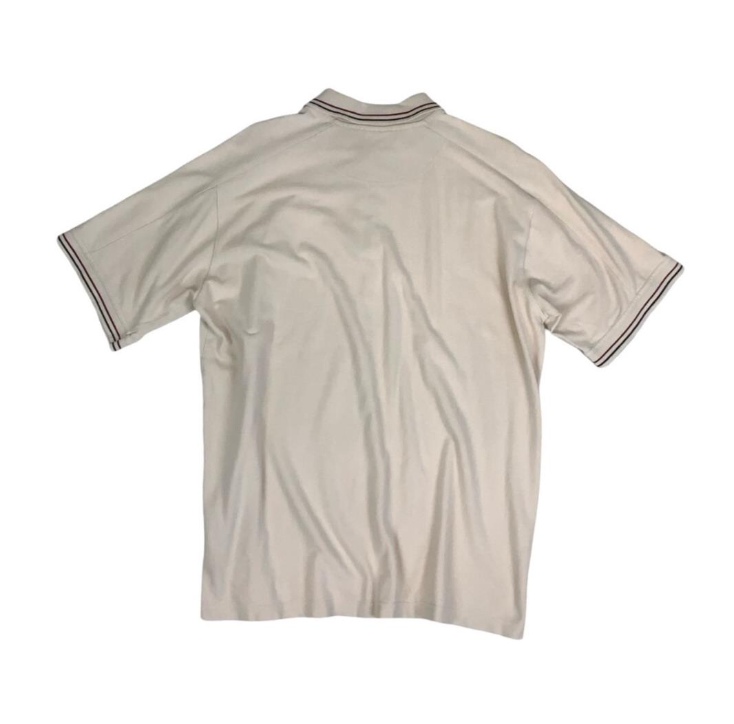 VTG 2000s NIKE BEIGE TAN CASUAL TWIN TIPPED POLO T-SHIRT XL