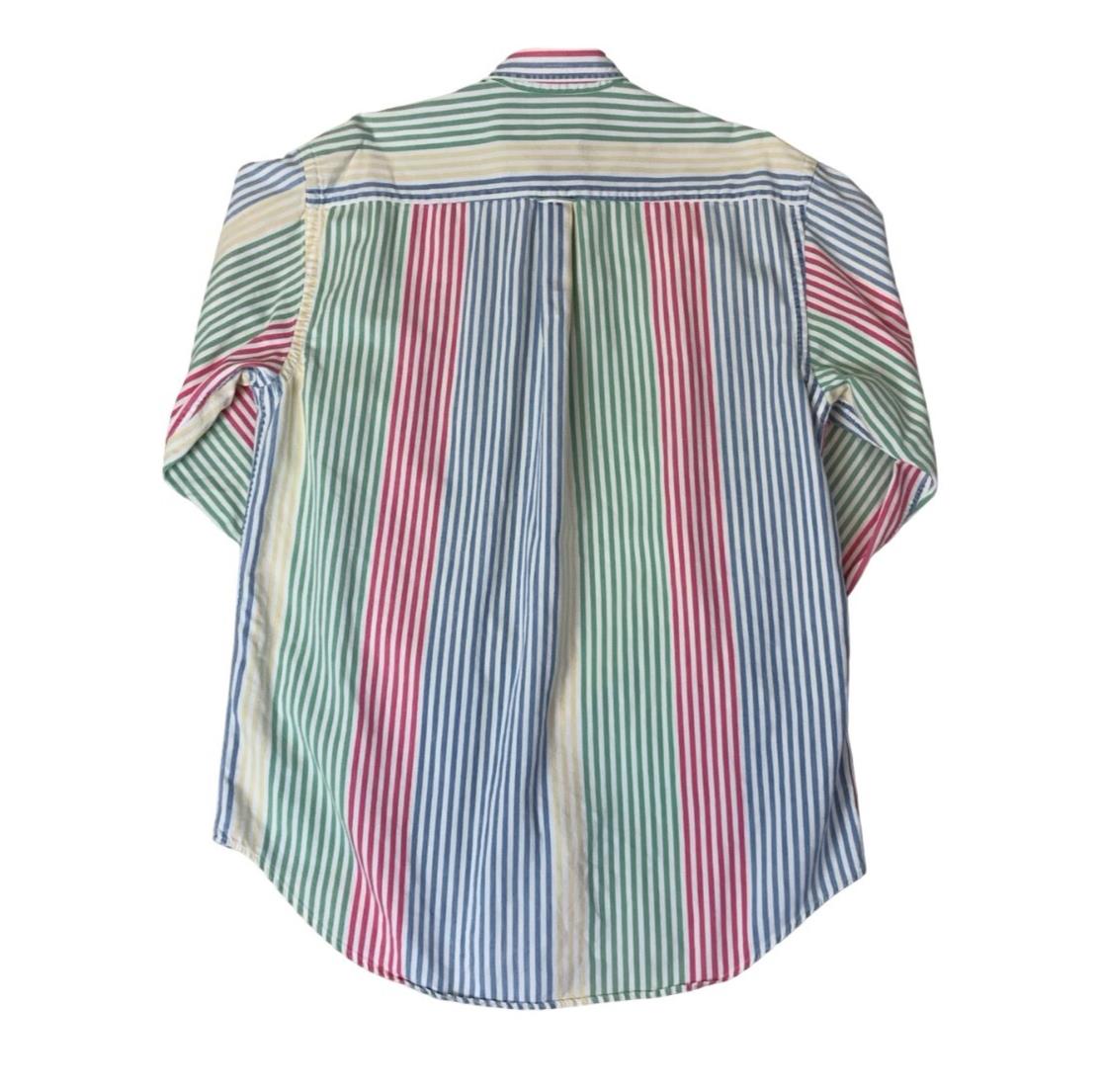 VTG Y2K NAUTICA MULTICOLOURED STRIPED LONG SLEEVED SHIRT M L
