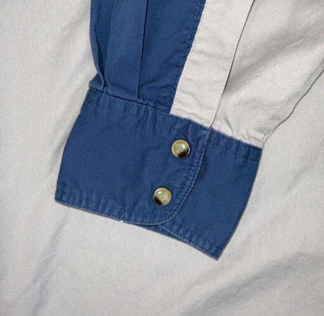 VTG 90S Y2K WRANGLER BLUE WHITE EMBROIDERED WESTERN LONG SLEEVED SHIRT XL