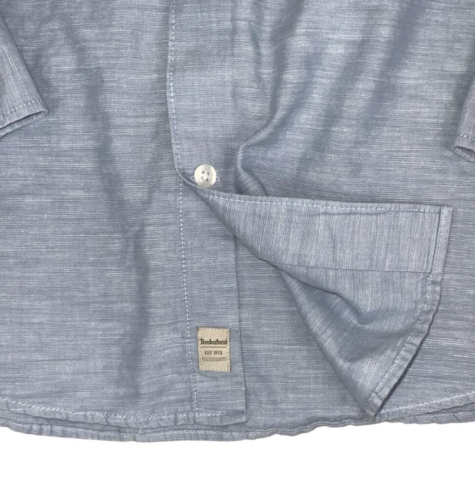 VTG 90S TIMBERLAND BLUE BUTTON-UP CASUAL LONG SLEEVED SHIRT 2XL
