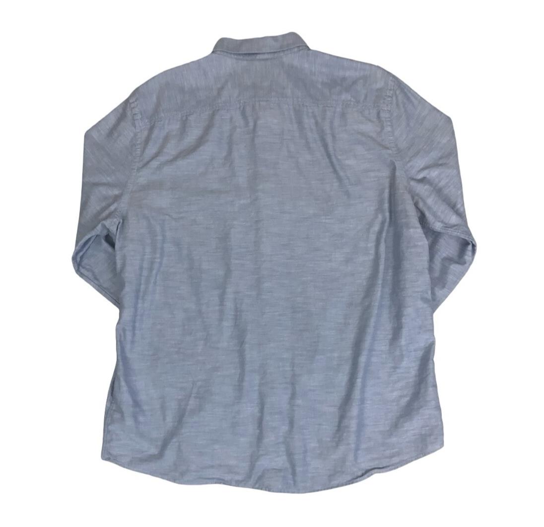 VTG 90S TIMBERLAND BLUE BUTTON-UP CASUAL LONG SLEEVED SHIRT 2XL