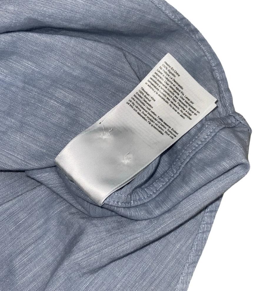 VTG 90S TIMBERLAND BLUE BUTTON-UP CASUAL LONG SLEEVED SHIRT 2XL