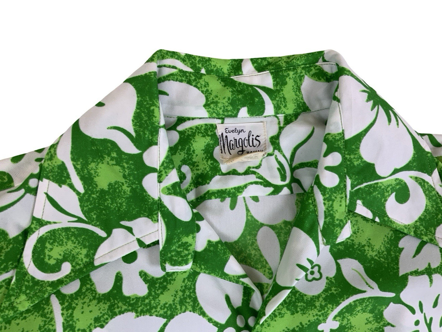 VTG 70s MARGOLIS MADE IN HAWAII HAWAIIAN ALOHA SHIRT TIKI ROCKABILLY SURF L 44”