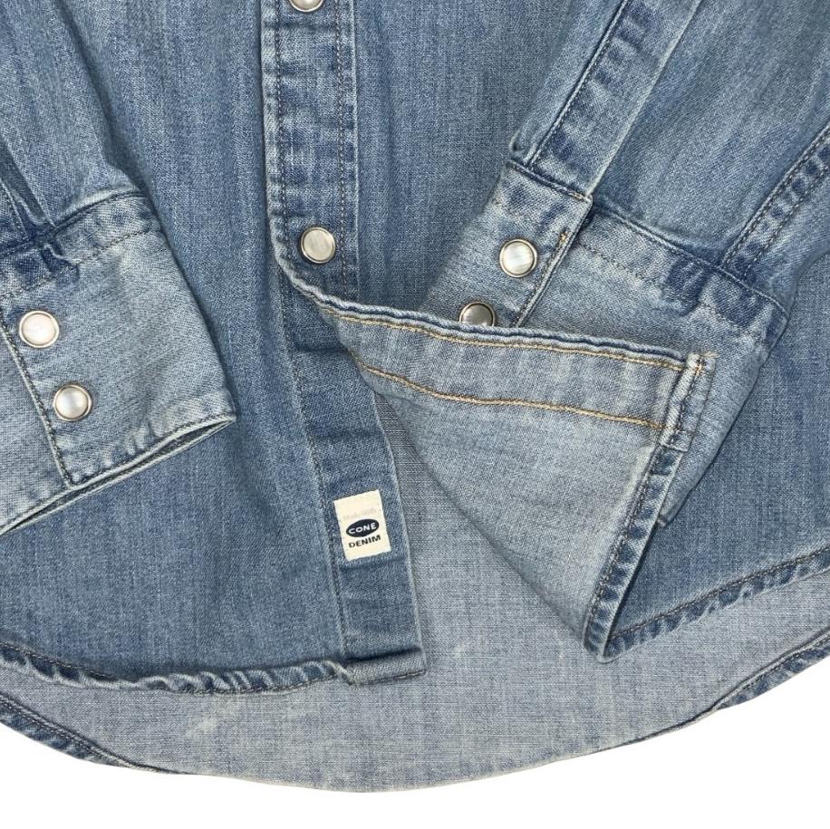 LEVI'S RED TAB LONG-SLEEVED BLUE DENIM PEARL SNAP WESTERN SHIRT SMALL 38"