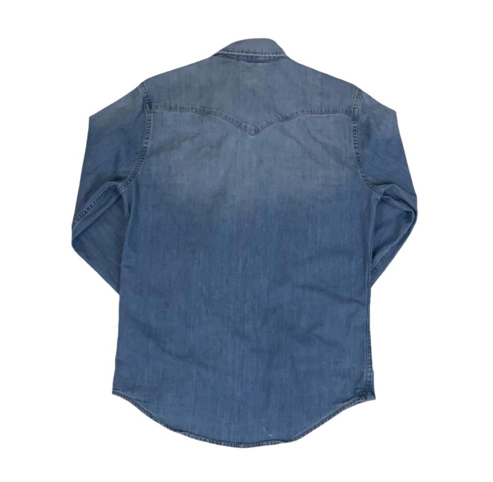 LEVI'S RED TAB LONG-SLEEVED BLUE DENIM PEARL SNAP WESTERN SHIRT SMALL 38"