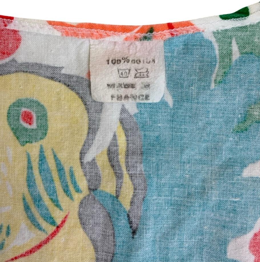 VTG 90S TROPICAL FISH COLOURFUL GRAPHIC OCEAN TANK TOP BLOUSE SMALL 10