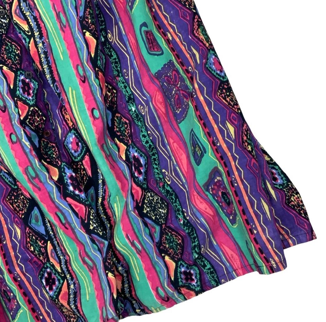 90S SITA MULTI COLOUR GEOMETRIC PATTERN SLEEVELESS EMPIRE SUMMER MAXI DRESS S 10