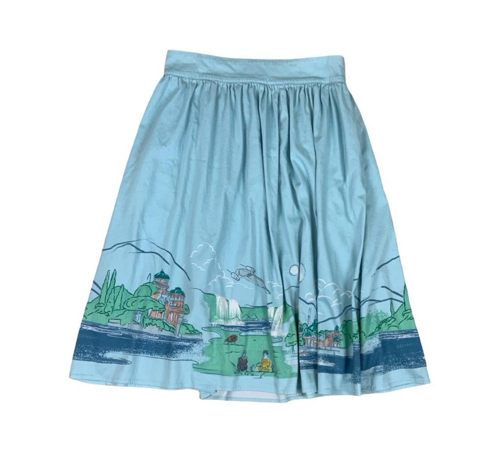 HER UNIVERSE STAR WARS NABOO LANDSCAPE WOVEN RETRO MIDI SKIRT X-SMALL 4 6