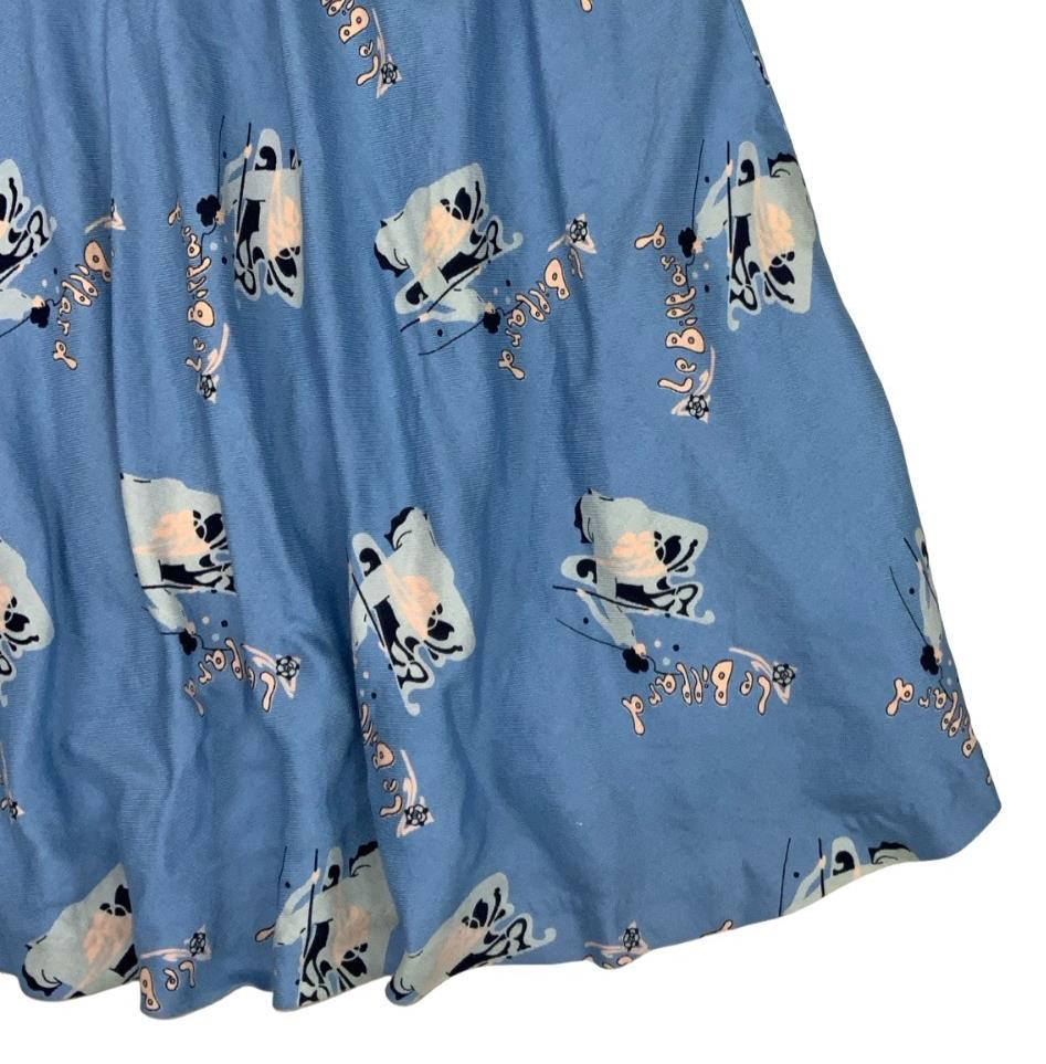 VTG LOUIS LONDON BLUE A-LINE SNOOKER GRAPHIC 'LE BILLARD' HIGH WAIST SKIRT 4