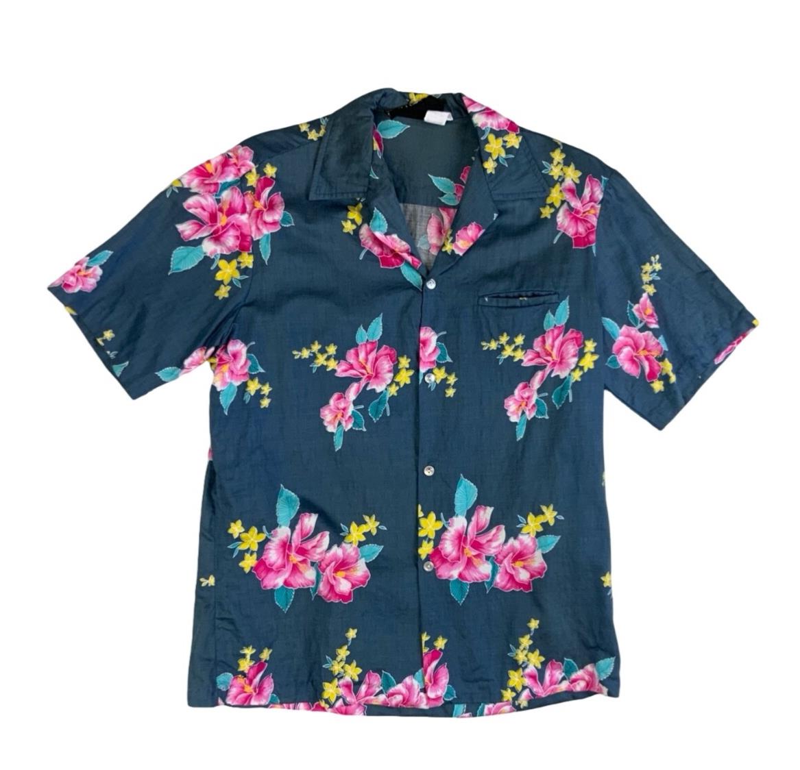 VTG ROYAL CREATIONS HAWAIIAN MADE ALOHA SHIRT COTTON TIKI ROCKABILLY M 40”