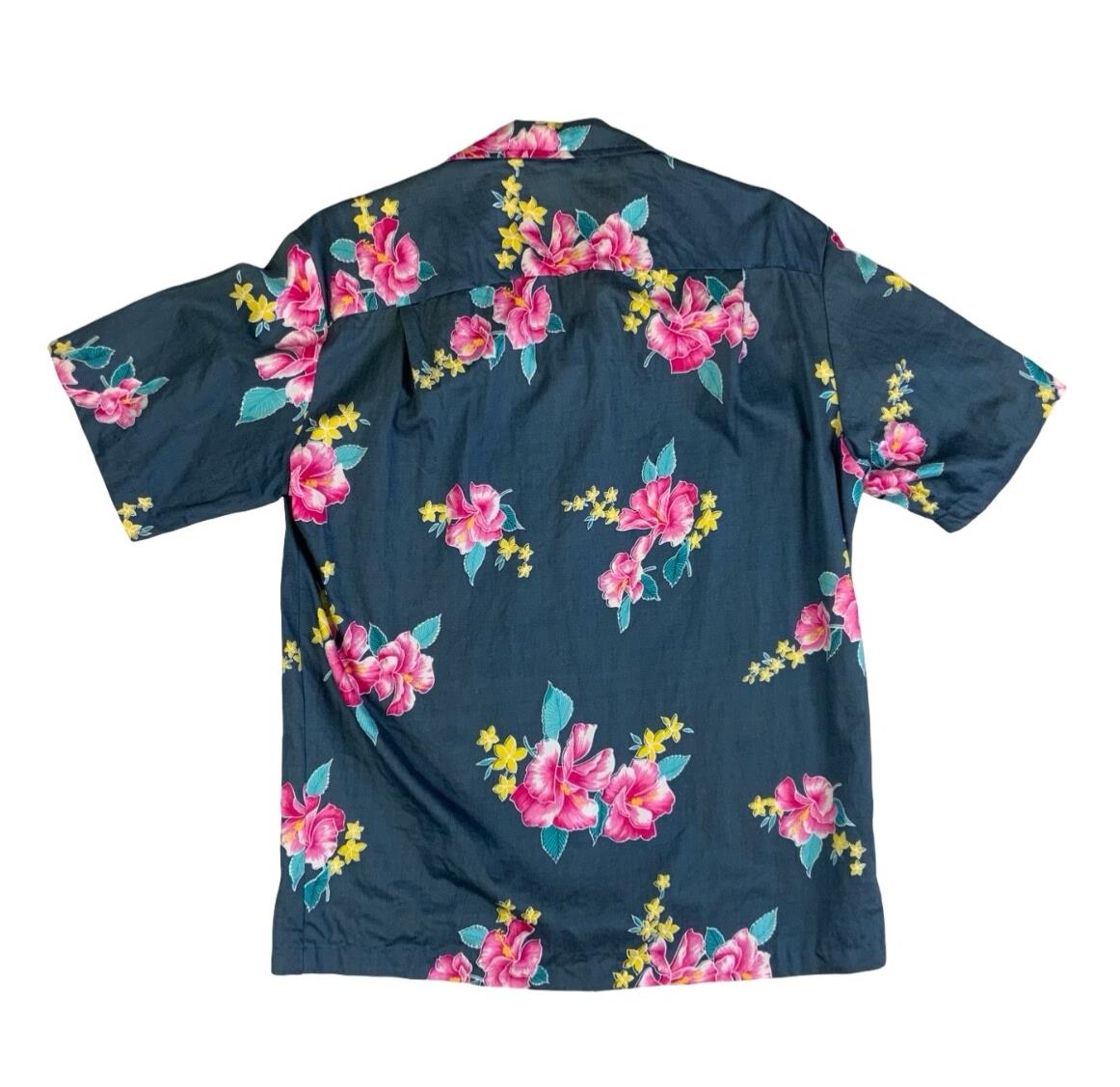 VTG ROYAL CREATIONS HAWAIIAN MADE ALOHA SHIRT COTTON TIKI ROCKABILLY M 40”