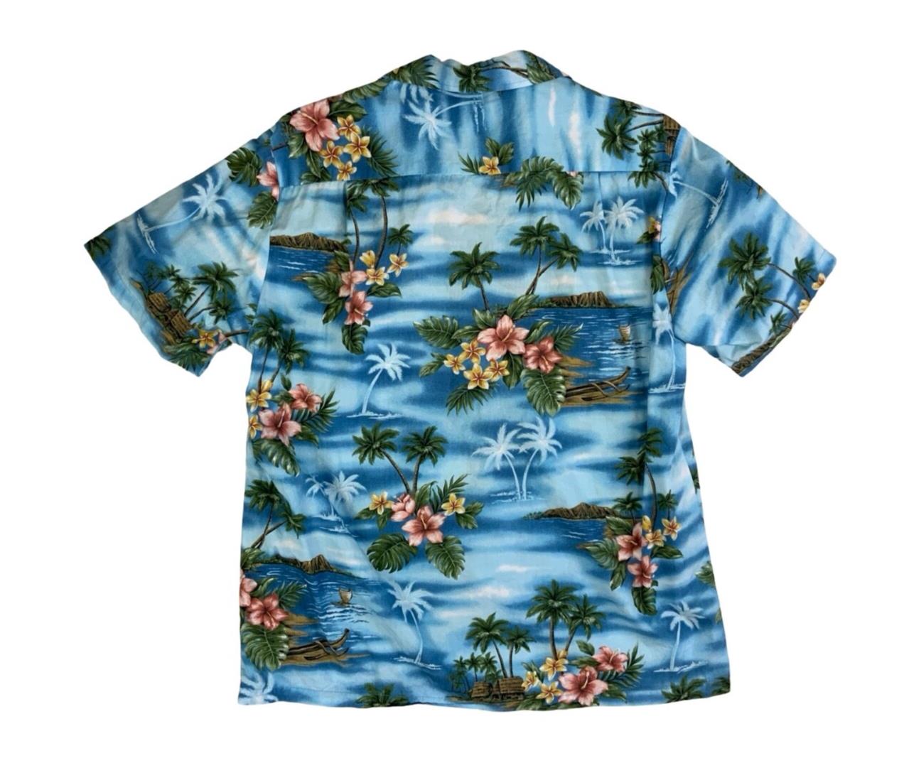 VTG BLUE HAWAII HAWAIIAN MADE ELVIS ALOHA SHIRT COTTON TIKI ROCKABILLY S 38”