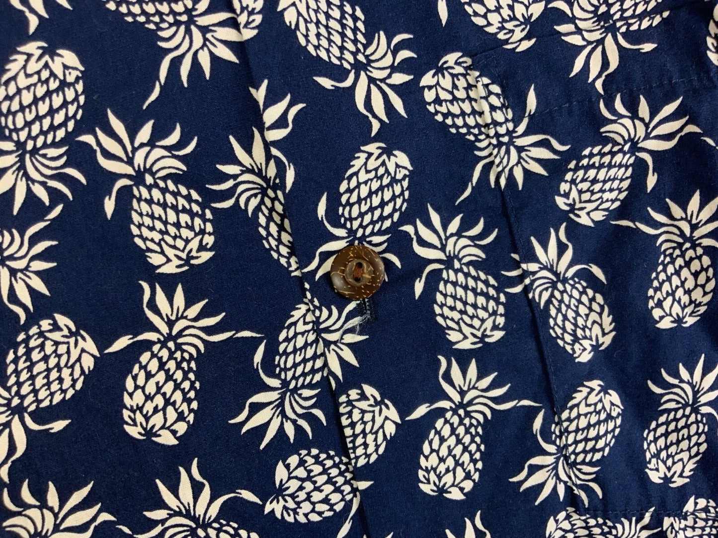 VTG 88 HAWAIIAN MADE PINEAPPLE ALOHA SHIRT COTTON TIKI ROCKABILLY M 40”