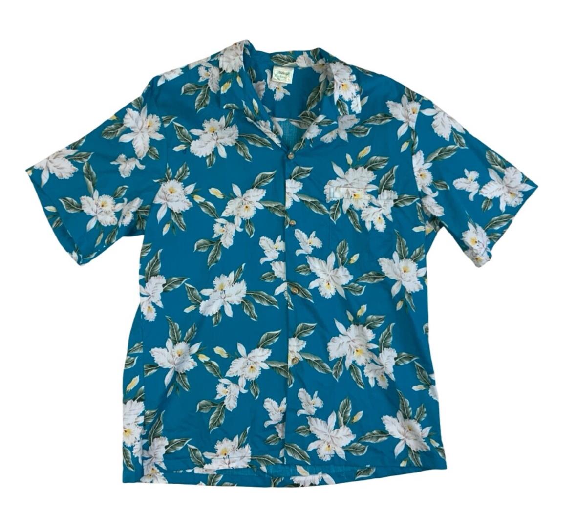 VTG JADE FASHIONS HAWAIIAN MADE ALOHA SHIRT COTTON TIKI ROCKABILLY XL 44”