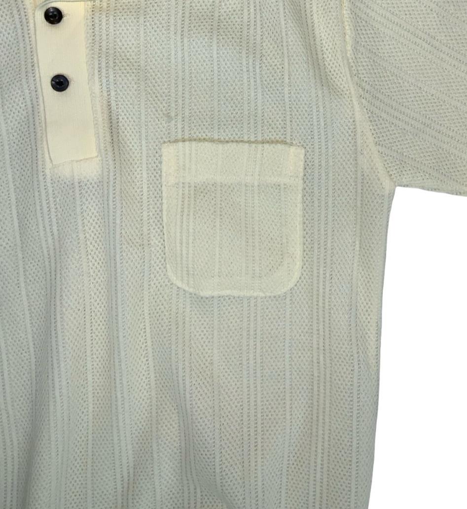 VTG 80s 'MARTEL' MENS YELLOW SHORT SLEEVED KNITTED POLO SHIRT SMALL