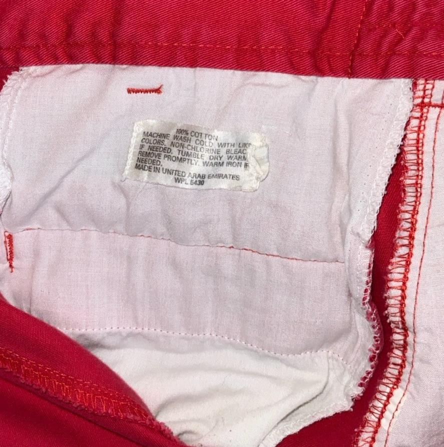 VTG 90s 'The NATURAL THOMPSON' RED WALT DISNEY MICKEY MOUSE EMBROIDERED SHORTS S