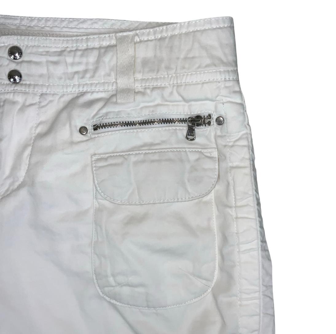 VTG 90s y2k 'TOMMY HILFIGER' WHITE CARGO RUCHED SNAP BUTTON SUMMER SHORTS M 12